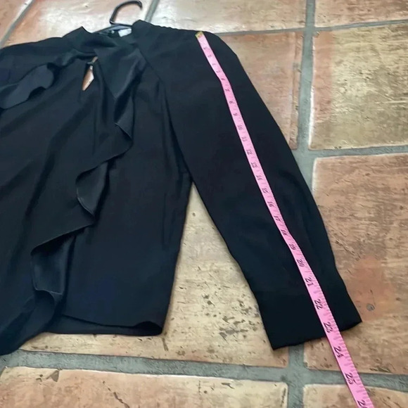 PARKER ✨ Long Sleeve Ruffle Button Up Blouse Black Size XS - Picture 4 of 12